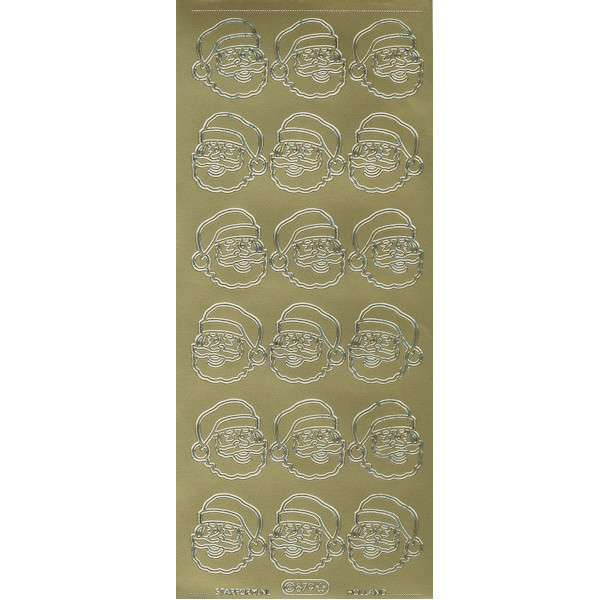 879g Sticker Weihnachtsmänner gold