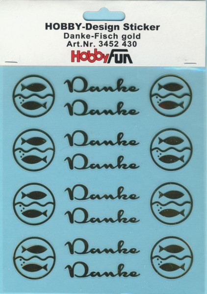 3452430 Hobby Design Sticker Danke Fisch gold