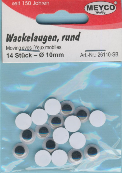26110sb Wackelaugen rund 10mm 14 Stück