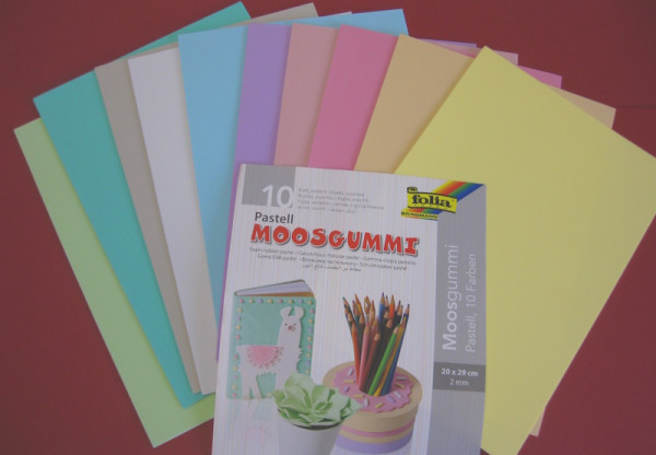 231095 Moosgummi Bastelset Pastellfarben 10 Stück