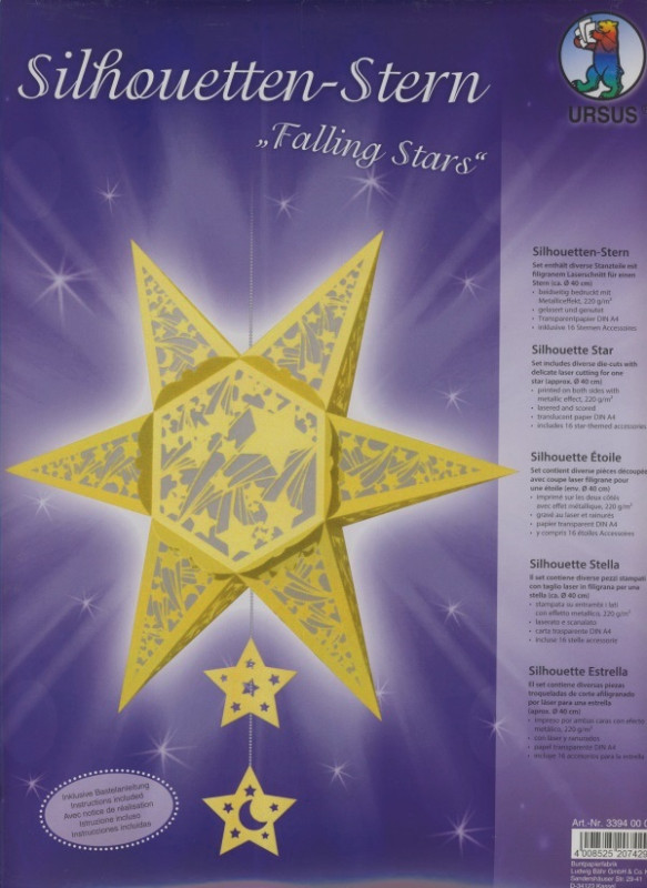 Silhouetten Stern Falling Stars gold