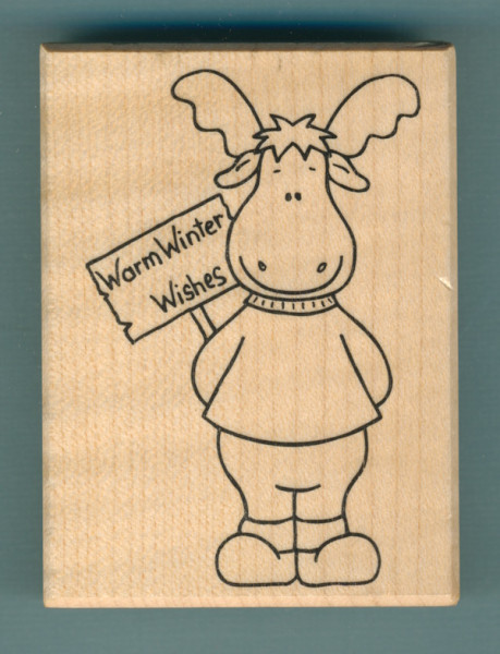 91275 Holzstempel Weihnachtselch 3 6x8cm