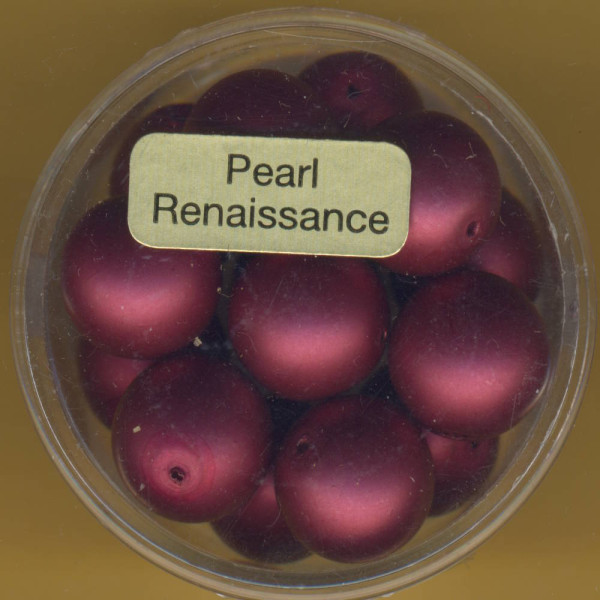 0770-12254 Glaswachsperlen 12mm rot matt 14 Stück