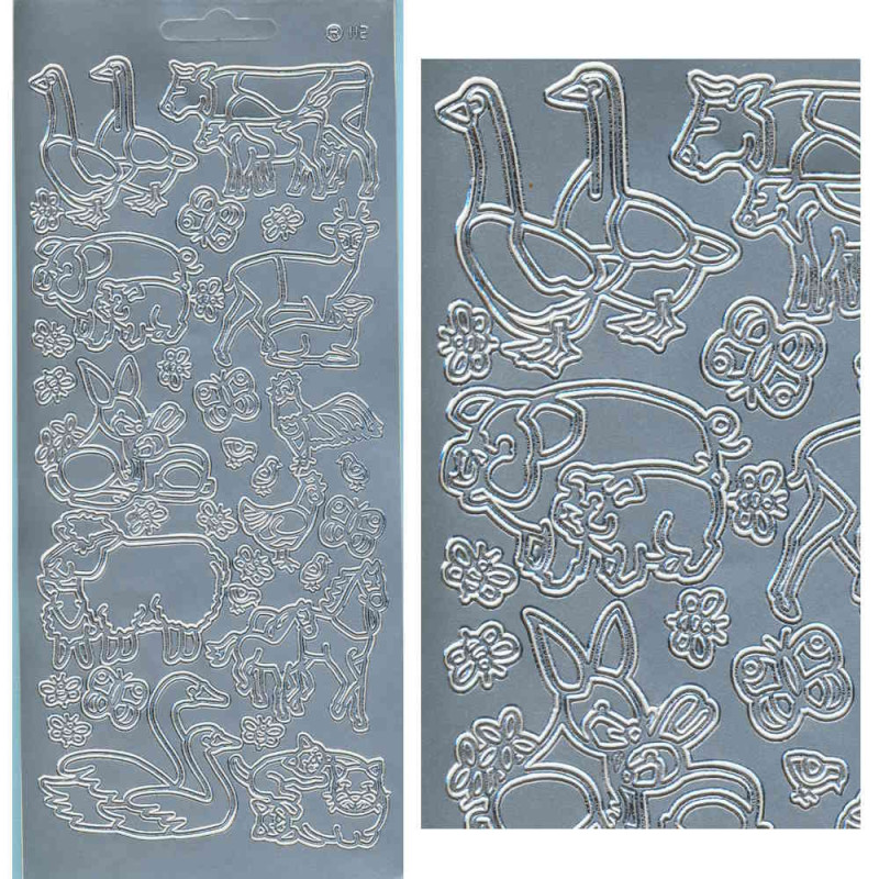 cl112s Sticker Bauernhof silber