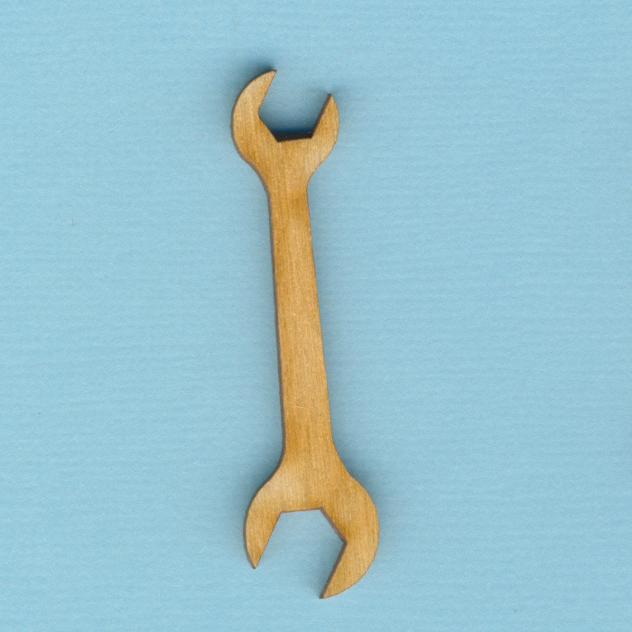 wzh4705 Holz-Deko Doppelmaulschlüssel 5cm