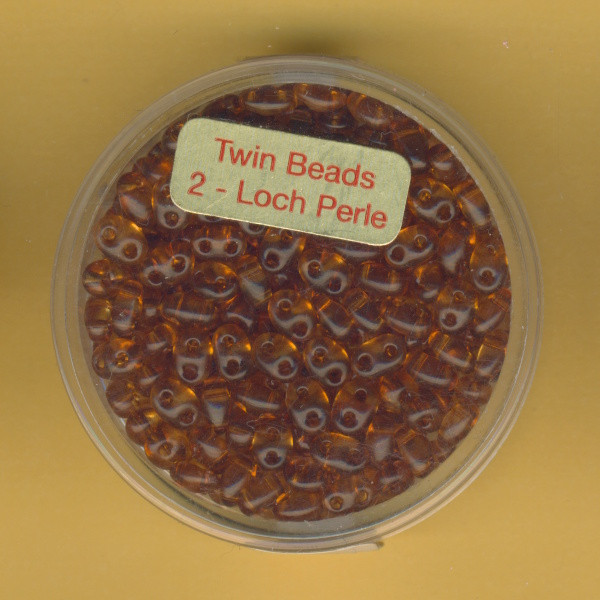 9671-05204 Glasperlen Twin Beads 2,5x5mm braun pearl 12g