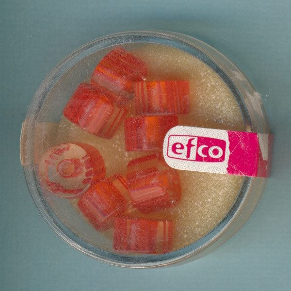 2115716 Glasperlen Style Walze 9x6mm orange rot 8 Stück