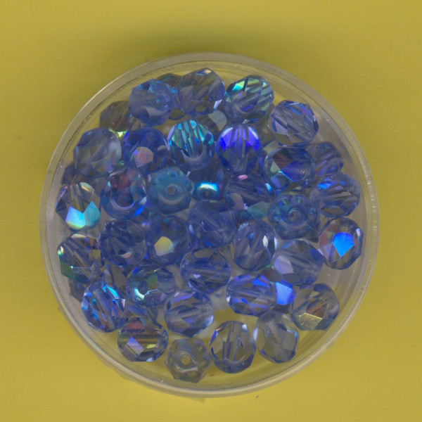 60830030 Glasschliffperlen 6mm light safir AB 50 Stück