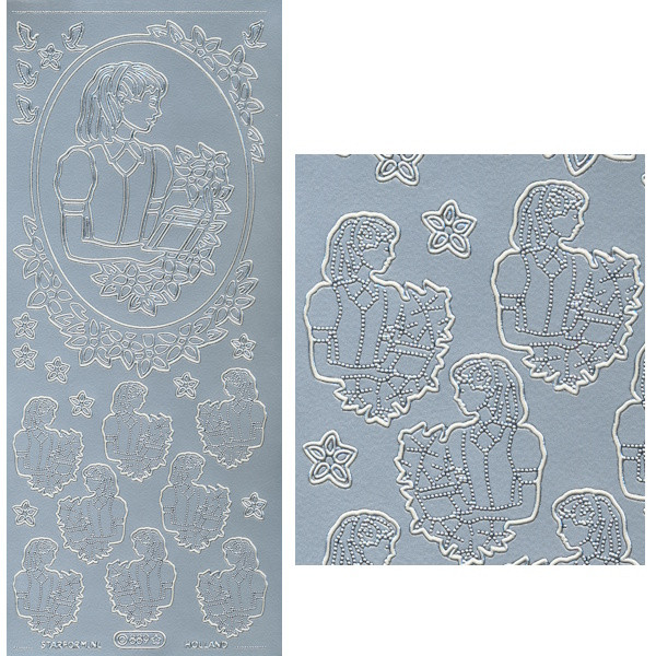 rd889s Sticker Konfirmation Mädchen II silber