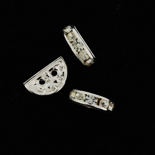 Strass-Mond 13x6mm silber-kristall