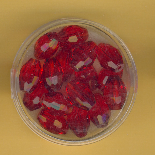 5074-10234 Glasschliffperlen Oliven 8x10mm rot 16 Stück