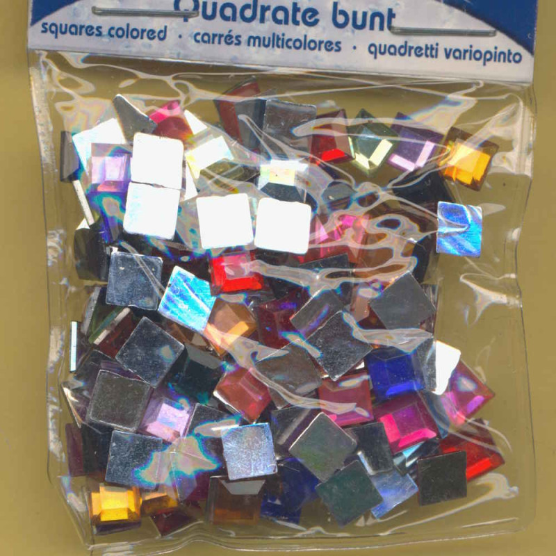 49612 Schmucksteine Set Quadrate bunt 150 Stück