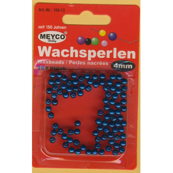 104-13 Wachsperlen 4mm dunkelblau 100 Stück