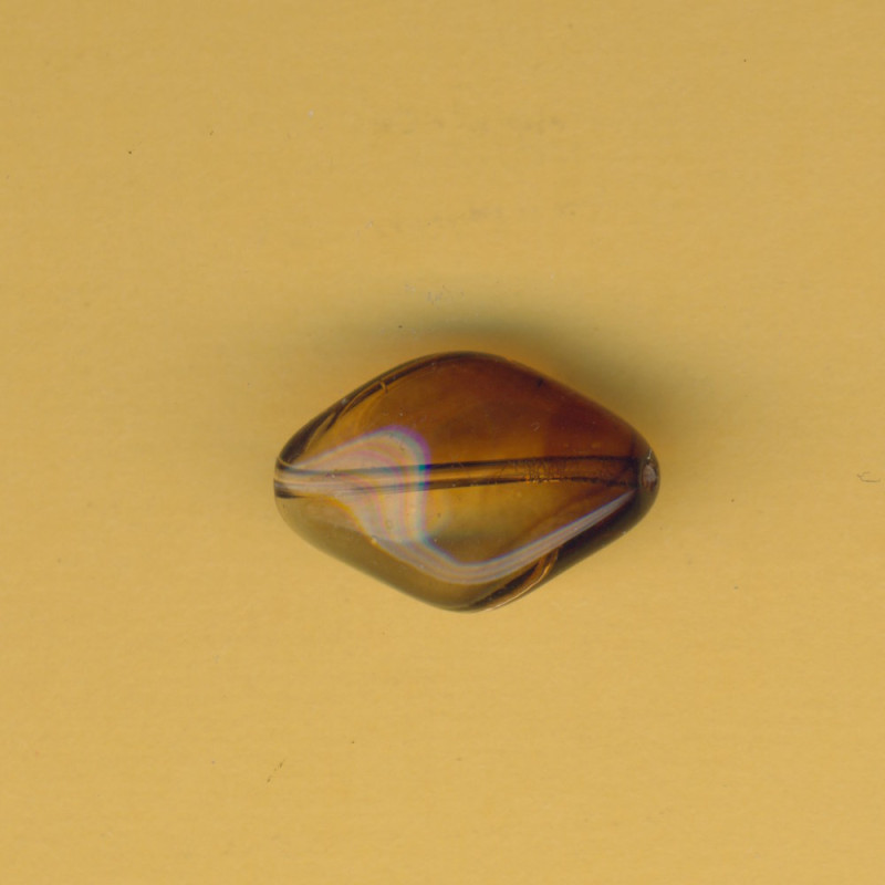 14338552 Glasperle Chips 19x13mm dunkelbraun