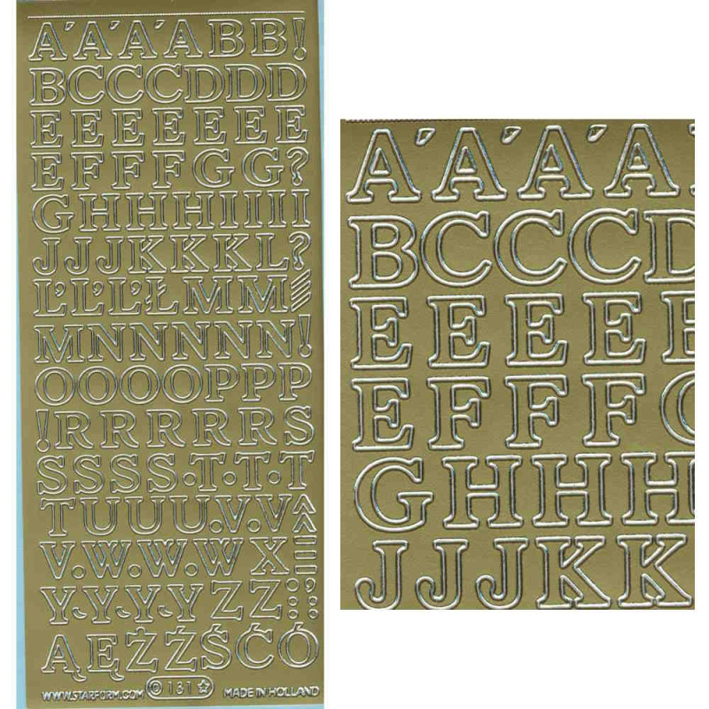 25610g Sticker Buchstaben 11mm gold