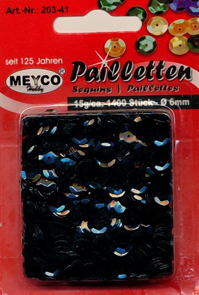 20341 Pailletten gewölbt 6mm schwarz 15g