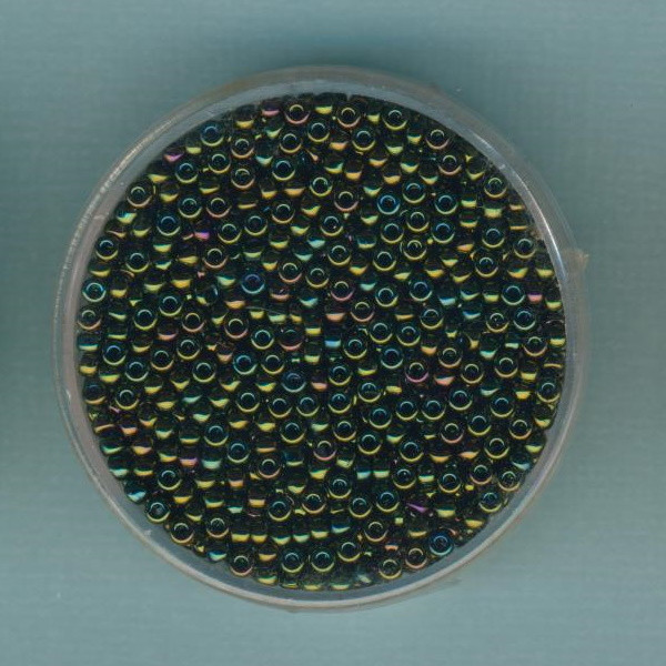 590453 Miyuki-Rocailles 2,2mm metallic oliv iris 10g