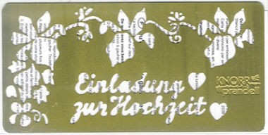 2039248 Embossingschablone Einladung zur Hochzeit 12 x 6cm