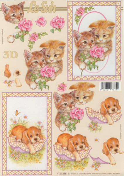 4169.286 3D Motivbogen A4 Little Pets