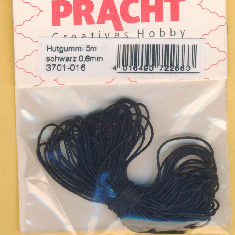 3701-016 Hutgummi 0,6mm schwarz 5m