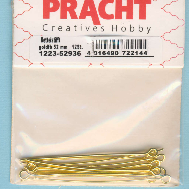 1223-52936 Kettelstifte 52mm goldfarben 12 Stück