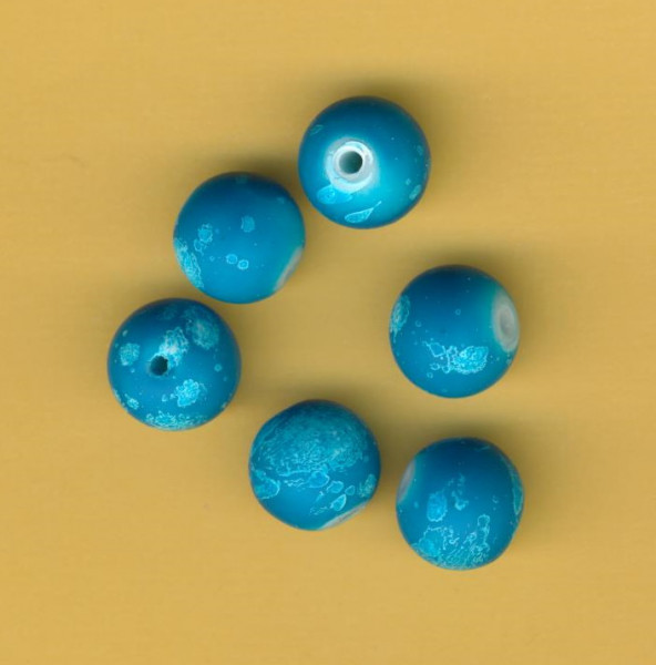 8740 Acrylperlen 12mm gummiert galactic blau 6 Stück