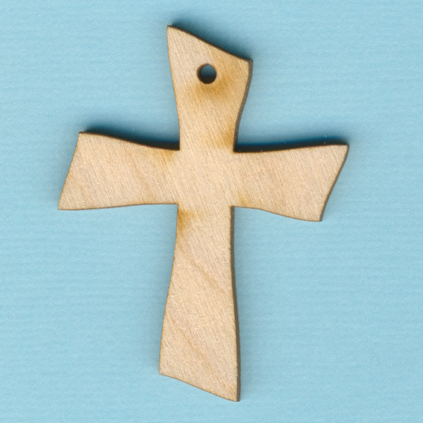krh2745 Holz Deko Kreuz geschlossen mit Loch 4,5cm