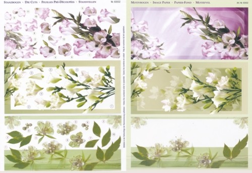 3D-Stanzbogenset Blumenkarten DIN-Lang