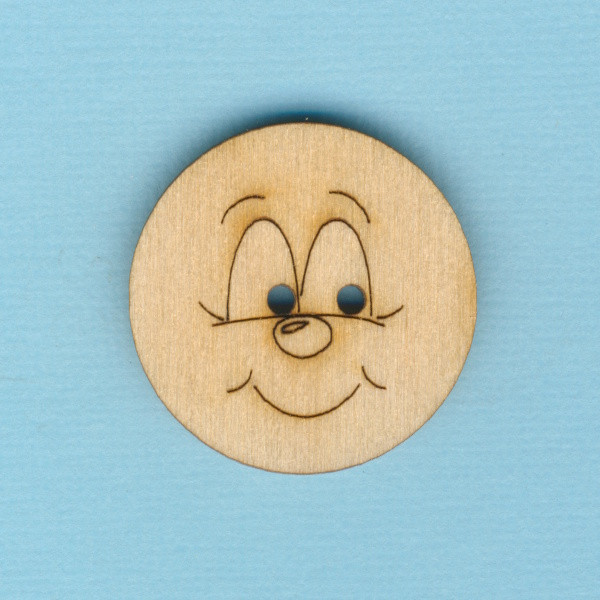 buh0730 Holzknopf Gesicht Design 5 3cm