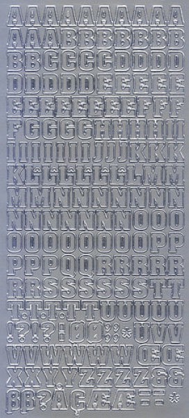 cl40s Sticker Buchstaben 10mm silber