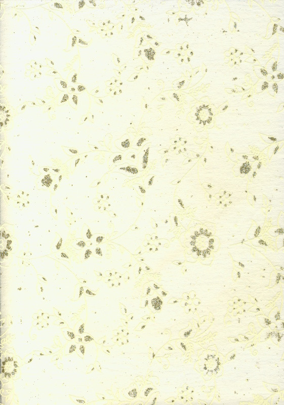 091231 Naturpapier mit Blüten A4 creme