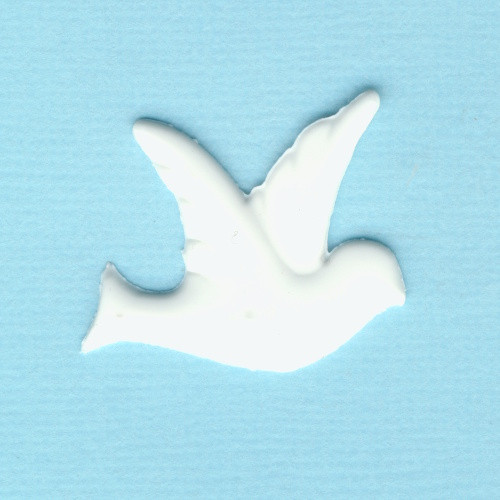 35328002 Wachsdekor Taube rechts 22x28mm weiß