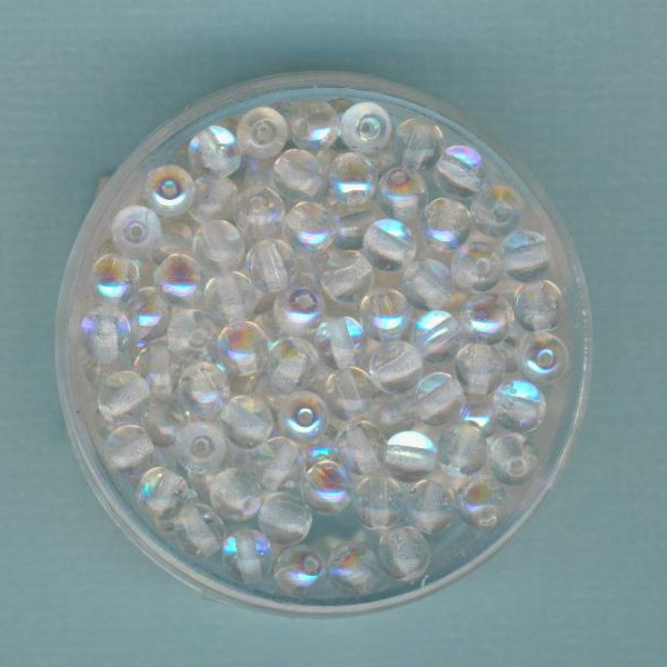 21028701 Glasperlen 4mm kristall AB 100 Stück