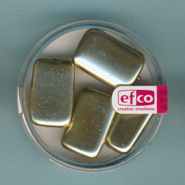 2136804 Glasmetallicperlen flach 19x12mm gold 4 Stück