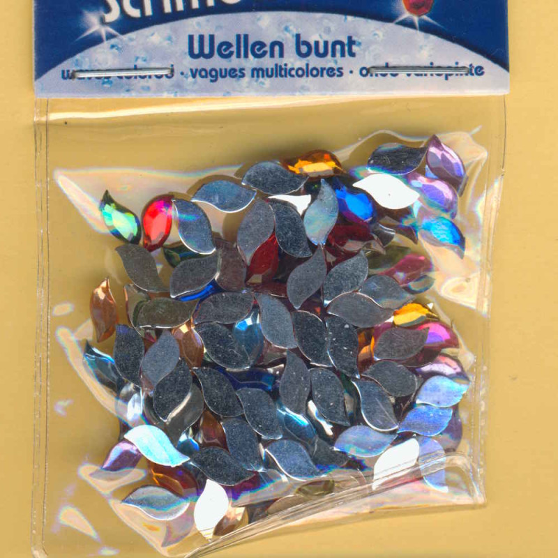 49617 Schmucksteine Set Wellen bunt 150 Stück