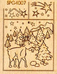 spg4007 Holzstempel Weihnachtselch 2 5x7cm