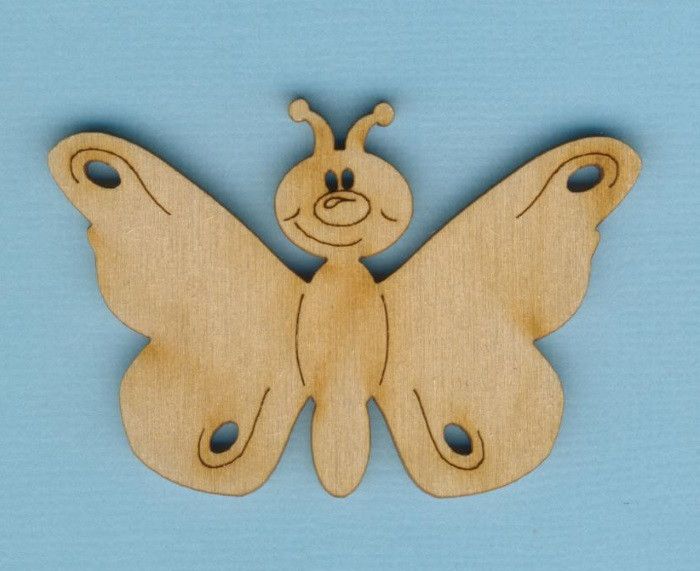 Holz-Deko Schmetterling lustig 60mm