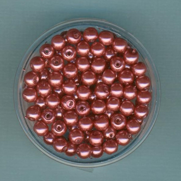 11172 Glaswachsperlen 4mm dunkelrosa ca. 114 Stück
