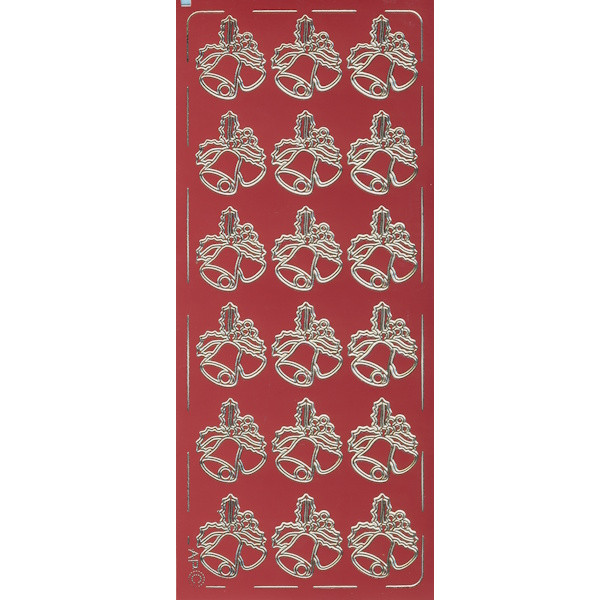 pu014r Sticker Glocken rot gold