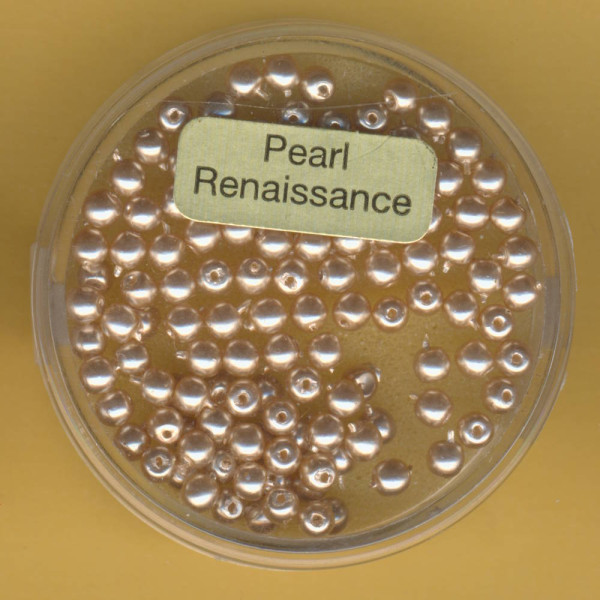 0760-03374 Glaswachsperlen 3mm beige 120 Stück