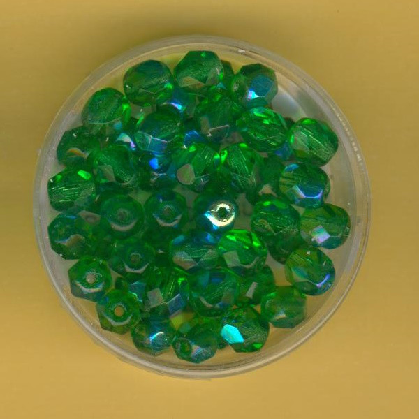 6050130 Glasschliffperlen 6mm emerald AB 50 Stück