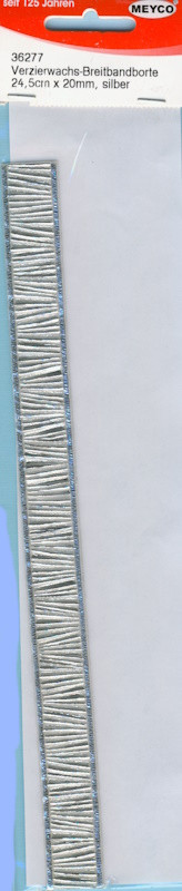36277 Verzierwachs Borte 24,5x20mm silber