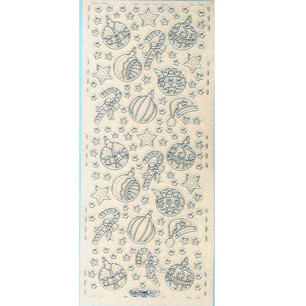 pu465si Sticker Weihnachtsschmuck 5 silber irisierend