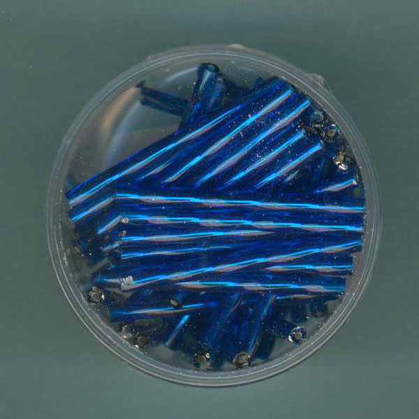 75066 Glasstifte 30mm blau Silbereinzug gedreht 16g