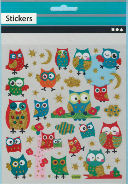 28909 Fancy Glitter Sticker Eulen