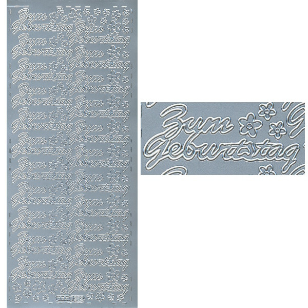 pu282s Sticker Zum Geburtstag 3 silber