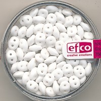 1020901 Glasperlen Superduo 4x2mm weiß opak 10g