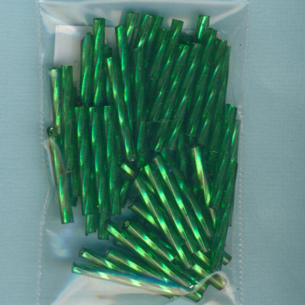 34059769 Glasstifte 25mm gedreht grün Silbereinzug 15g