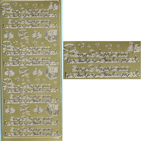 cl3647g Sticker Zum Geburtstag 6 gold