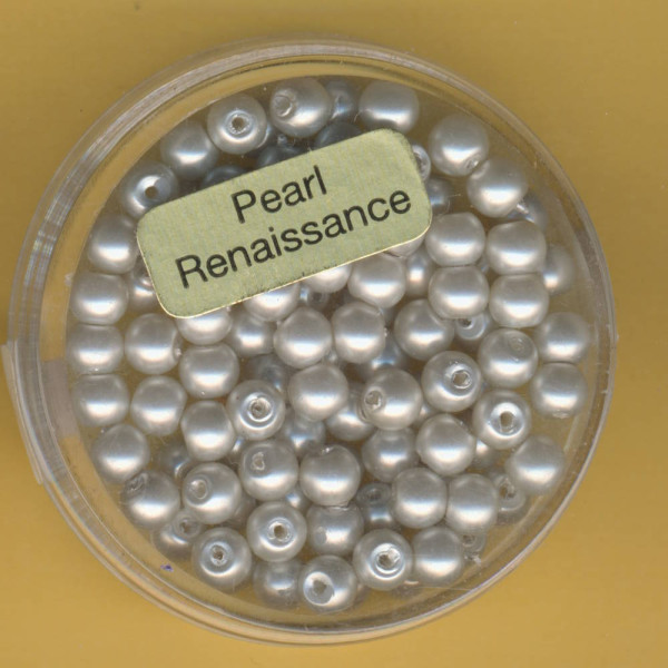 0770-04474 Glaswachsperlen 4mm hellgrau matt 100 Stück